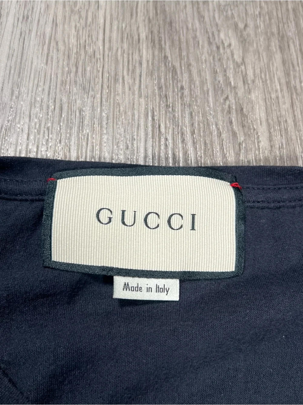 Gucci Men's Black Logo Crew Neck Short Sleeve Cotton Jersey T-Shirt Size L Italy